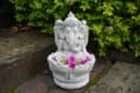 Gartendekoparadies.de Ganesha Steinfigur Grau Frostsicher Bild 1