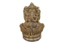 gartendekoparadies.de Ganesha Steinfigur Grau/Gold Frostsicher Bild 1