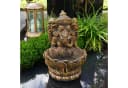 gartendekoparadies.de Ganesha Steinfigur Grau/Gold Frostsicher Bild 2