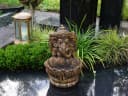 gartendekoparadies.de Ganesha Steinfigur Grau/Gold Frostsicher Bild 3