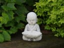 gartendekoparadies.de Gartenfigur Mönch mit Schale Grau Stein Bild 3