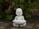 gartendekoparadies.de Gartenfigur Mönch mit Schale Grau Stein Bild 5