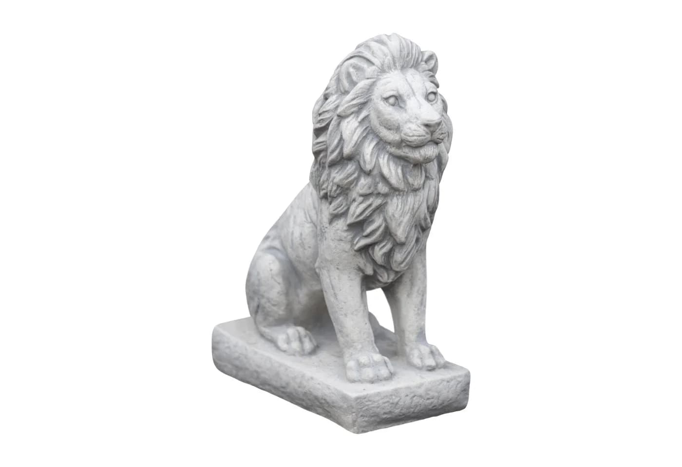 gartendekoparadies.de Gartenfigur Löwen Statue Grau Stein