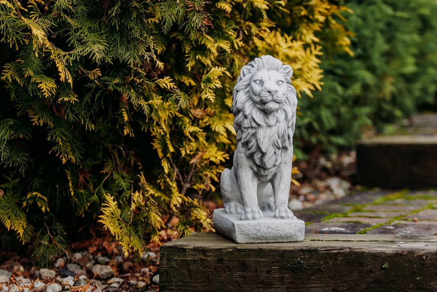 gartendekoparadies.de Gartenfigur Löwen Statue Grau Stein - Bild 5