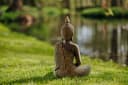 gartendekoparadies.de Thailändische Buddha Statue Gold Steinguss Gartenfigur Bild 4