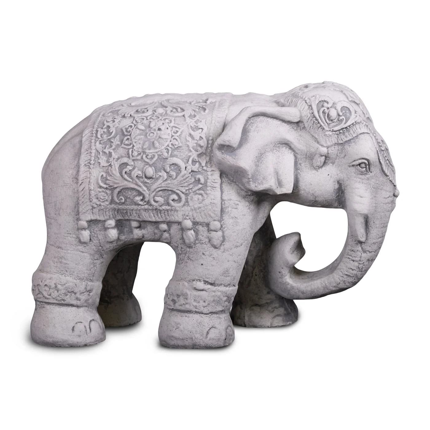 gartendekoparadies.de Gartenfigur Indischer Elefant Steinfigur Grau