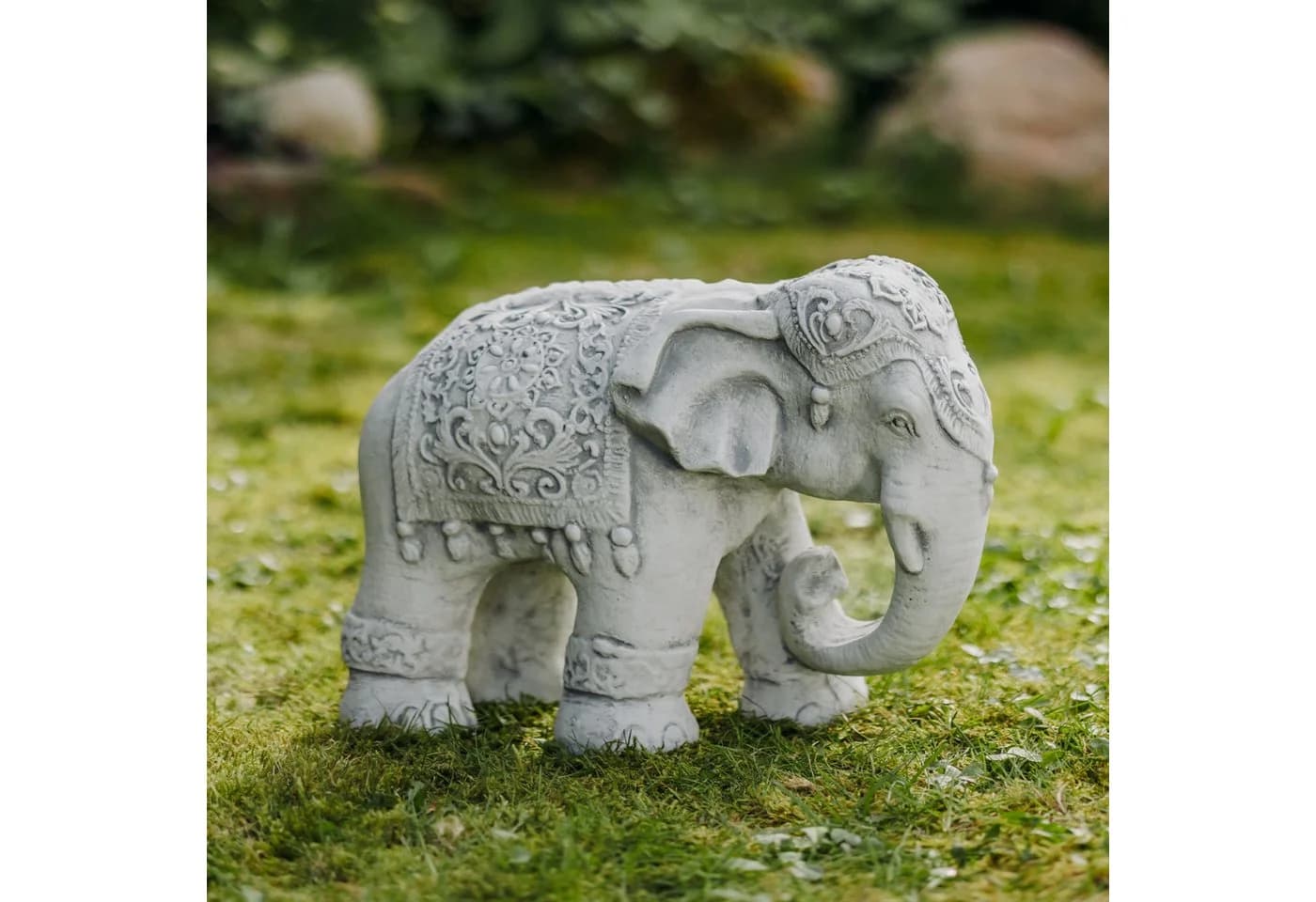 gartendekoparadies.de Gartenfigur Indischer Elefant Steinfigur Grau - Bild 2