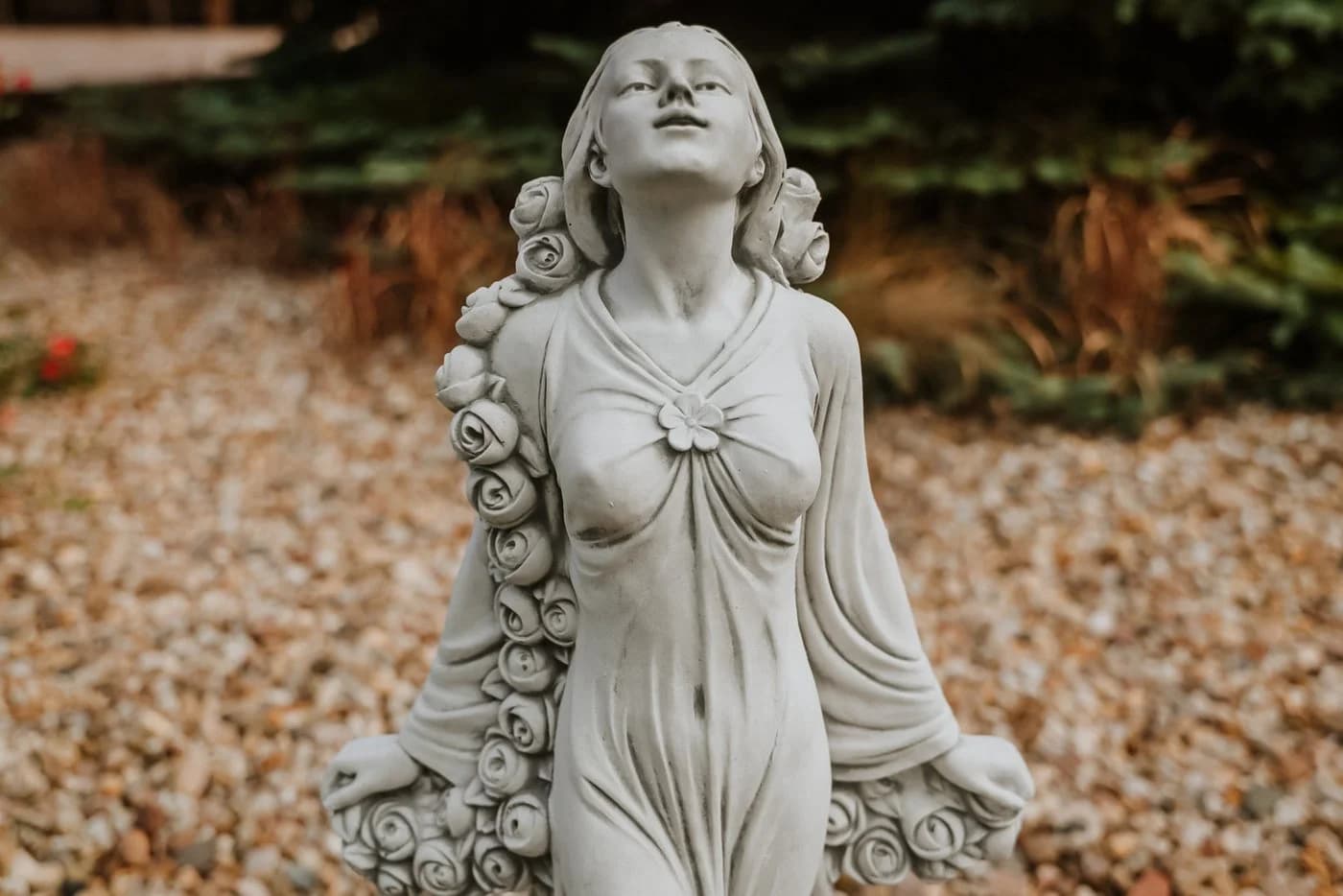 Gartenfigur Flora Statue Grau Römische Göttin Frostsicher - Bild 5