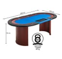MUWO Pokertisch für 10 Spieler mit Chipablage blau Bild 1