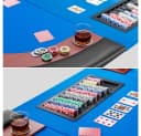 MUWO Pokertisch für 10 Spieler mit Chipablage blau Bild 5