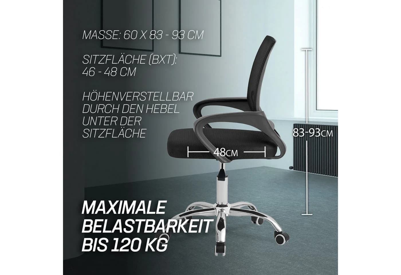 MUWO Drehstuhl Director Rot Ergonomisch Verstellbar - Bild 4