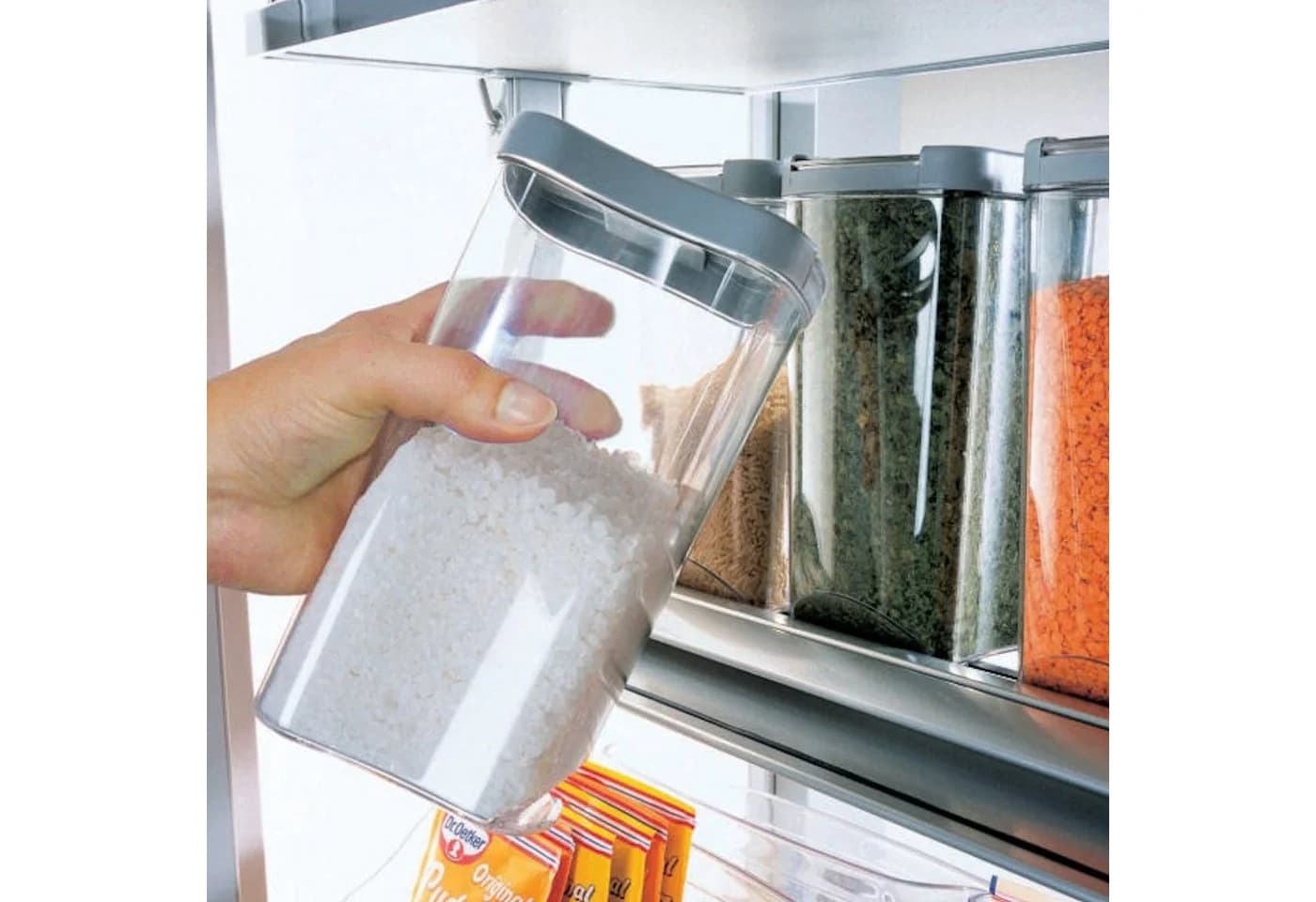 Kesseböhmer Vorratsdosen-Set 4x 1,2L transparent/grau für DISPENSA