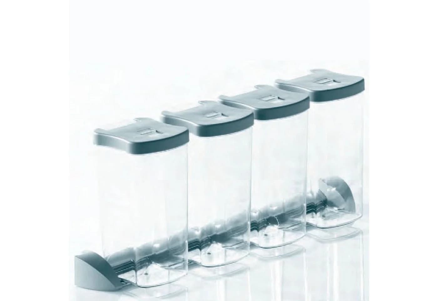 Kesseböhmer Vorratsdosen-Set 4x 1,2L transparent/grau für DISPENSA - Bild 2