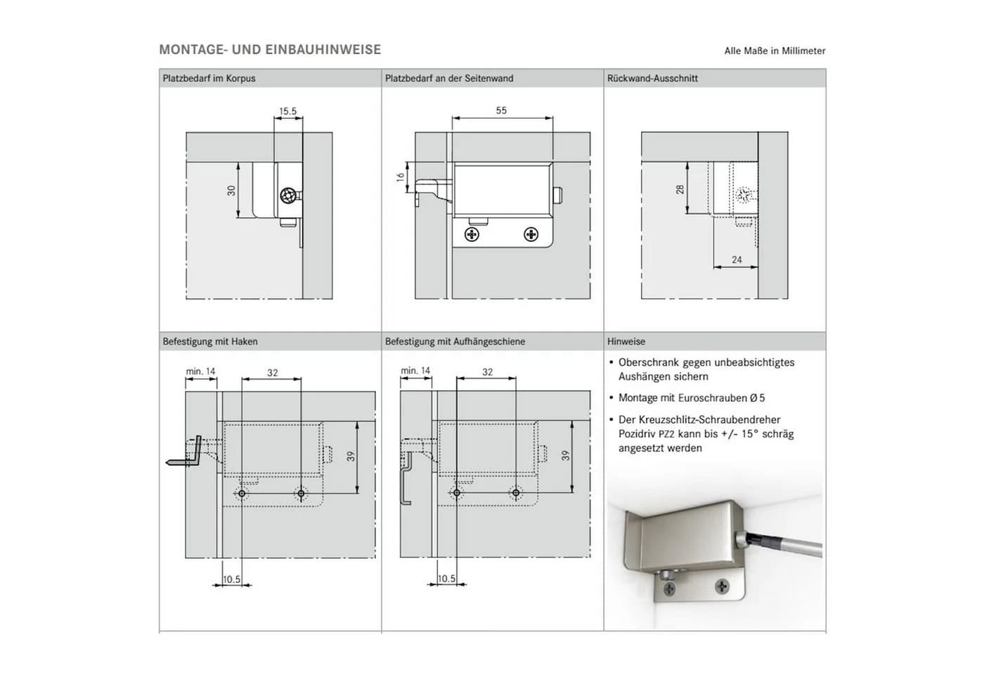 SO-TECH® Schrankaufhänger 200 kg 3D-Verstellung Metallausführung - Bild 4
