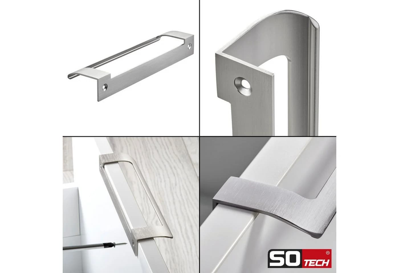 SO-TECH® Möbelgriff LYS 160mm Edelstahloptik 2er Set