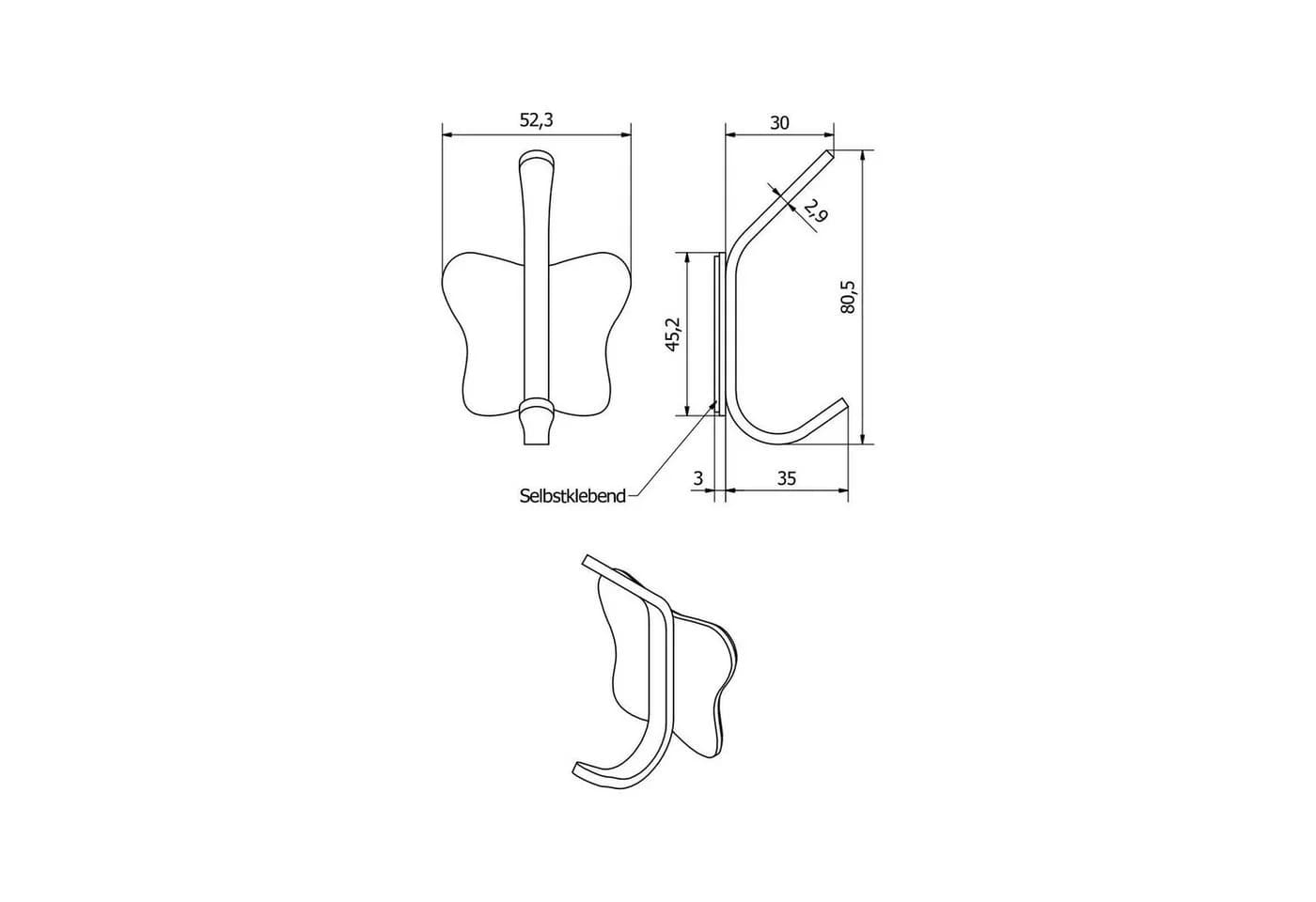 SO-TECH® Garderobenhaken Selbstklebend Edelstahl Silber 4er Set - Bild 4