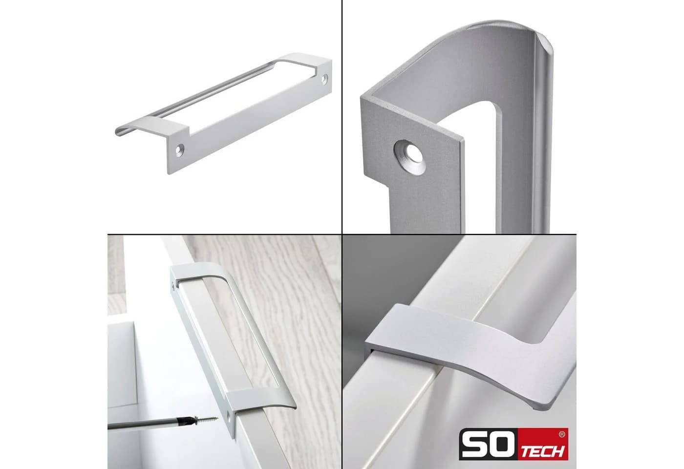 SO-TECH® Möbelgriff LYS 160 mm Bohrlochabstand Chrom matt 2er Set