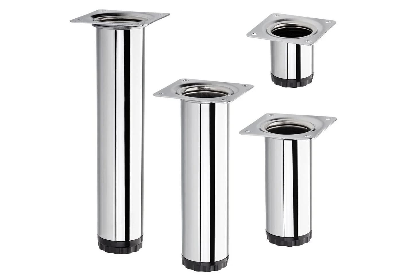 SO-TECH® Möbelfuß BRAVO Stahl Chrom Höhenverstellbar
