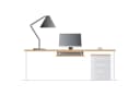 Tastaturauszug aus Stahl, modern, schwarz, 400x55-90 cm Bild 1