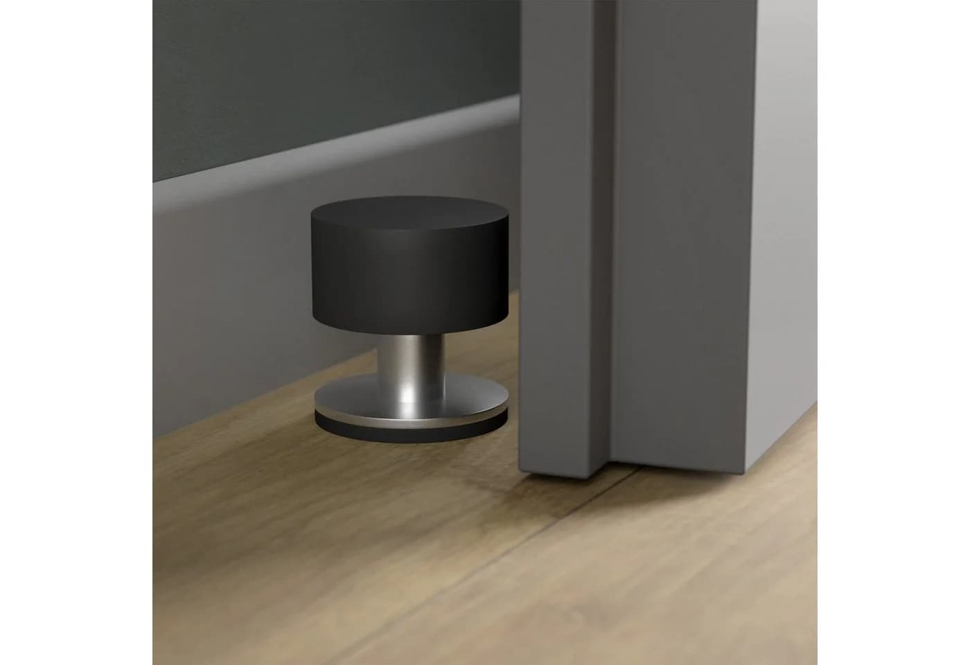 SO-TECH® Wandtürstopper HEKTOR Schwarz Edelstahl Selbstklebend