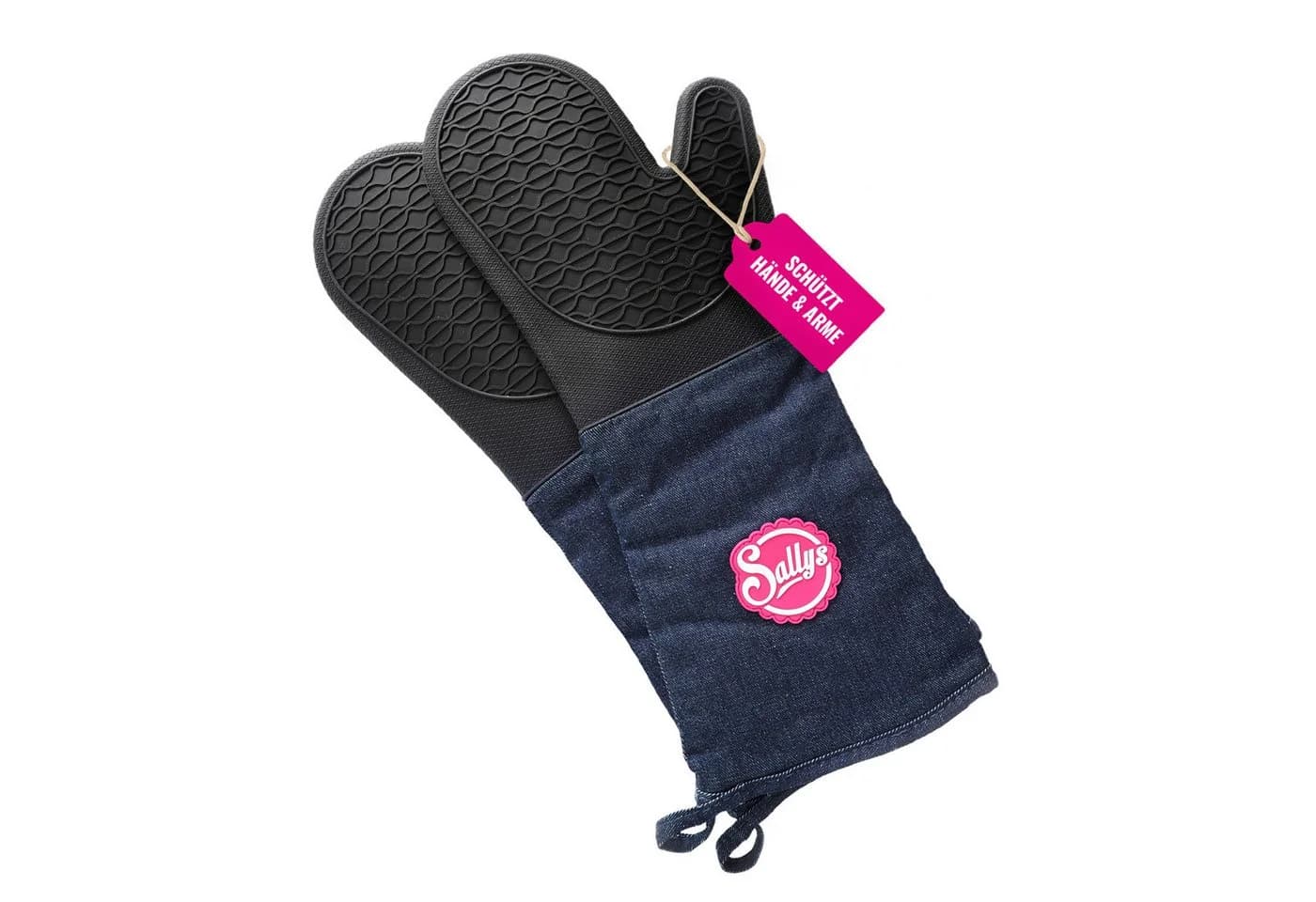 Sallys Topfhandschuhe Backhandschuhe, lange Baumwollmanschetten bis 230 °C, Zweifach vernäht, Für Rechts- und Linkshänder geeignet - Bild 2