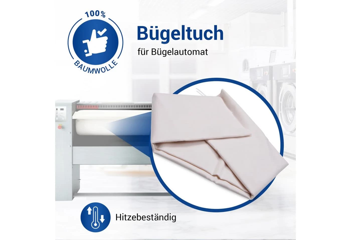VIOKS Bügeltuch Mangeltuch Universal für Bügelautomaten 65/85 cm