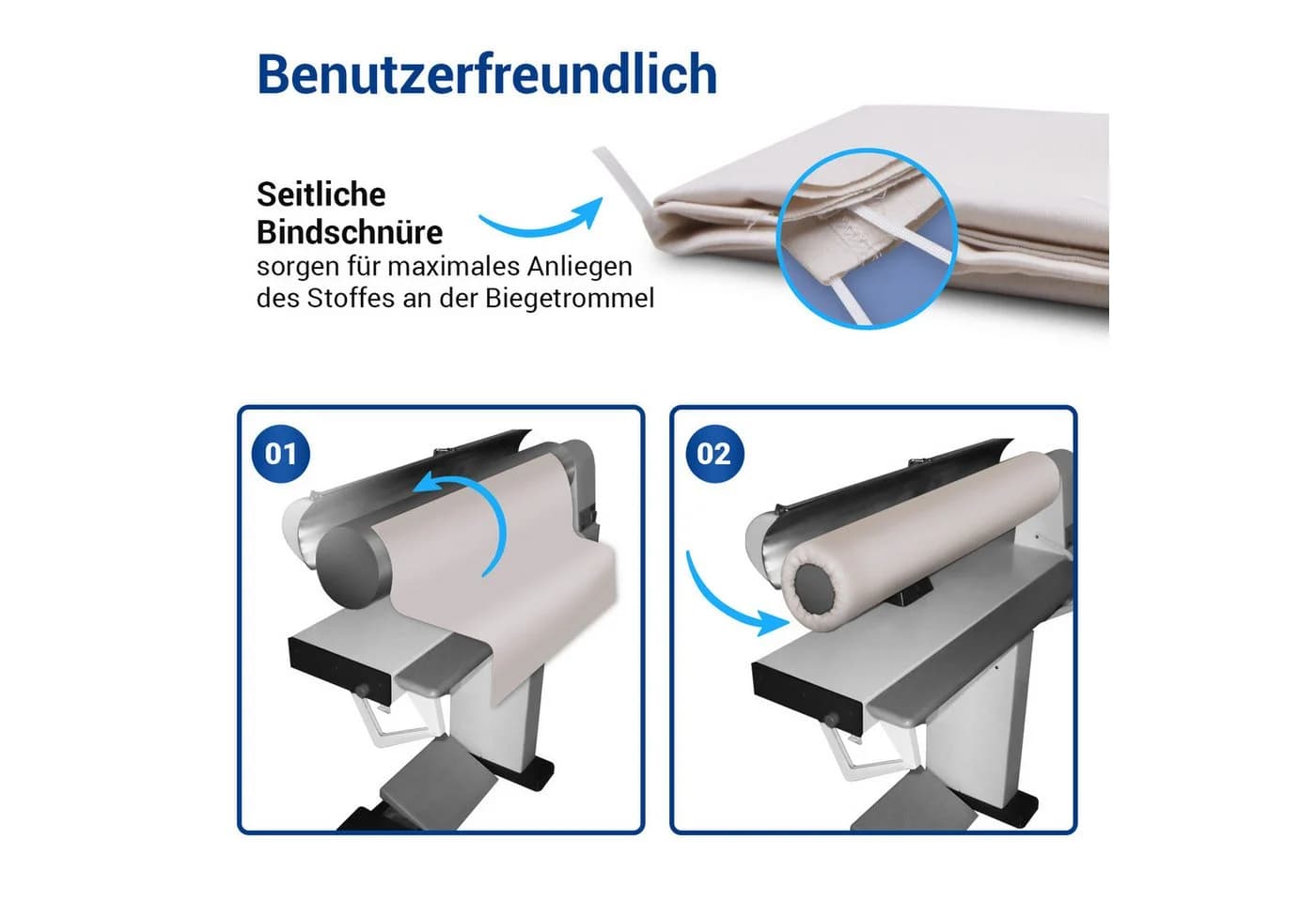 VIOKS Bügeltuch Mangeltuch Universal für Bügelautomaten 65/85 cm - Bild 4