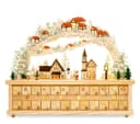 SIKORA Schwibbogen LB80 Winterdorf Adventskalender XXL LED 24 Schubkästchen Bild 2