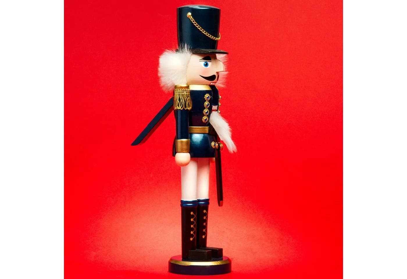SIKORA Weihnachtsfigur NK-I Deko Nussknacker Figur aus Holz blau - Bild 3