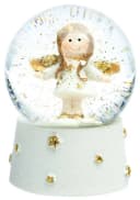 SIKORA Schneekugel SK05 Engel Weiss Gold 45mm Bild 2