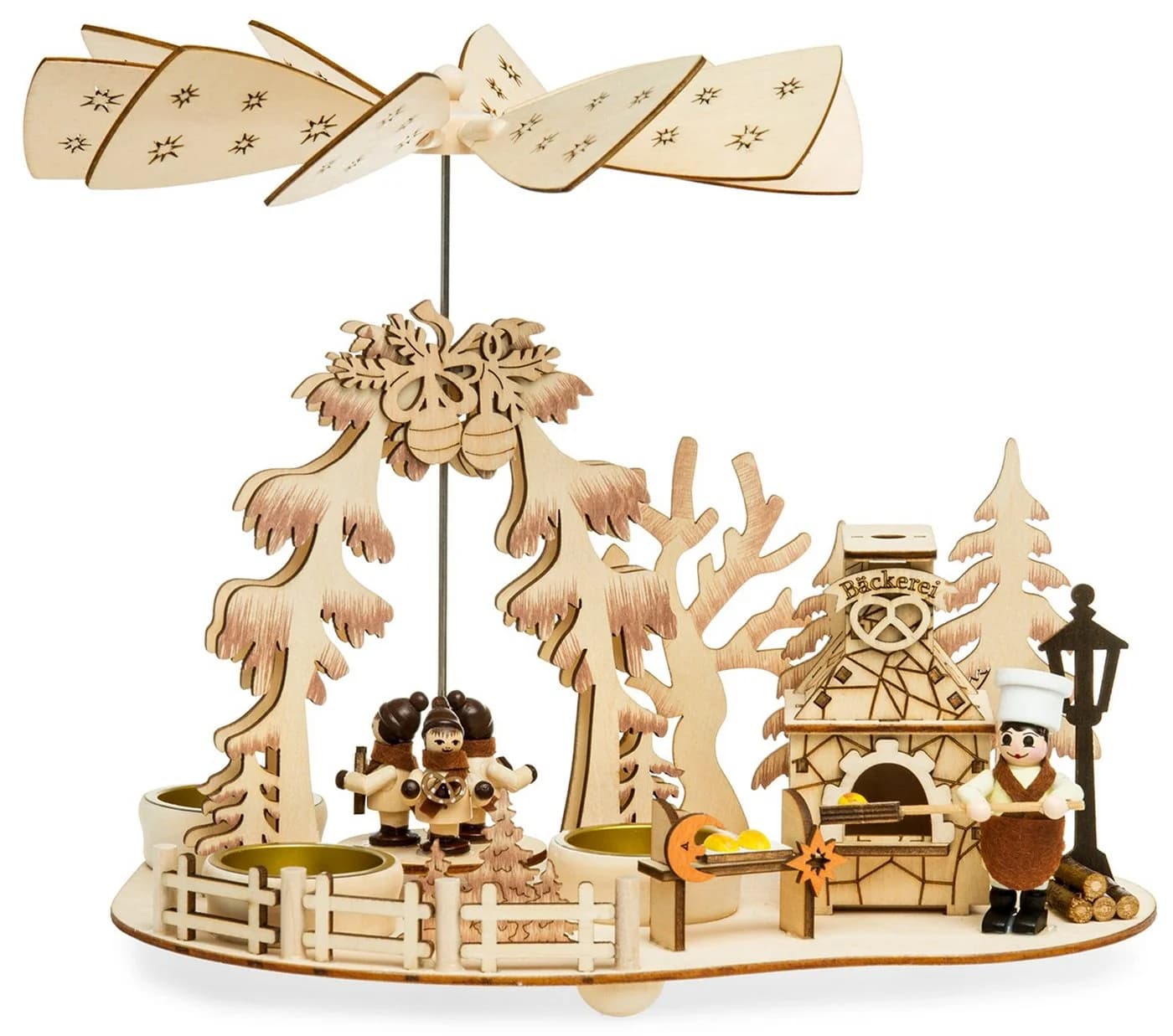 SIKORA Weihnachtspyramide 2-in-1 Räucherfigur Backstube Backofen Pyramide Deko - Bild 2