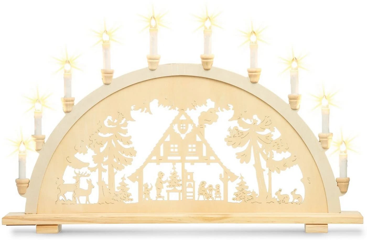 SIKORA Schwibbogen LB57-10 XL Lichterbogen Motiv Waldhaus mit 10 Kerzen - Bild 2
