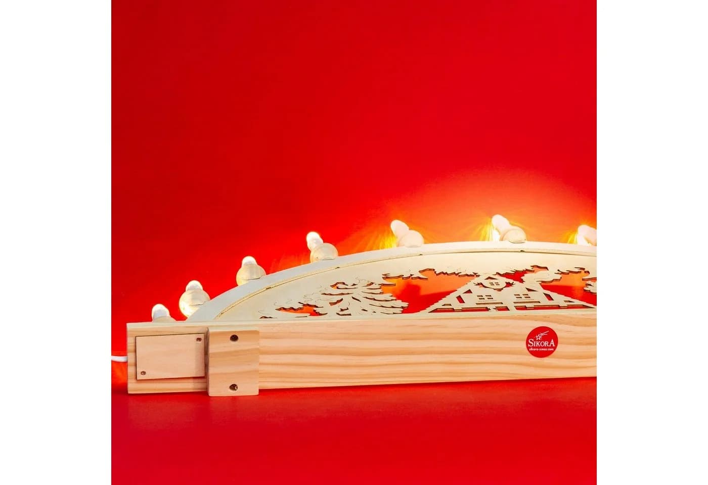 SIKORA Schwibbogen LB57-10 XL Lichterbogen Motiv Waldhaus mit 10 Kerzen - Bild 3