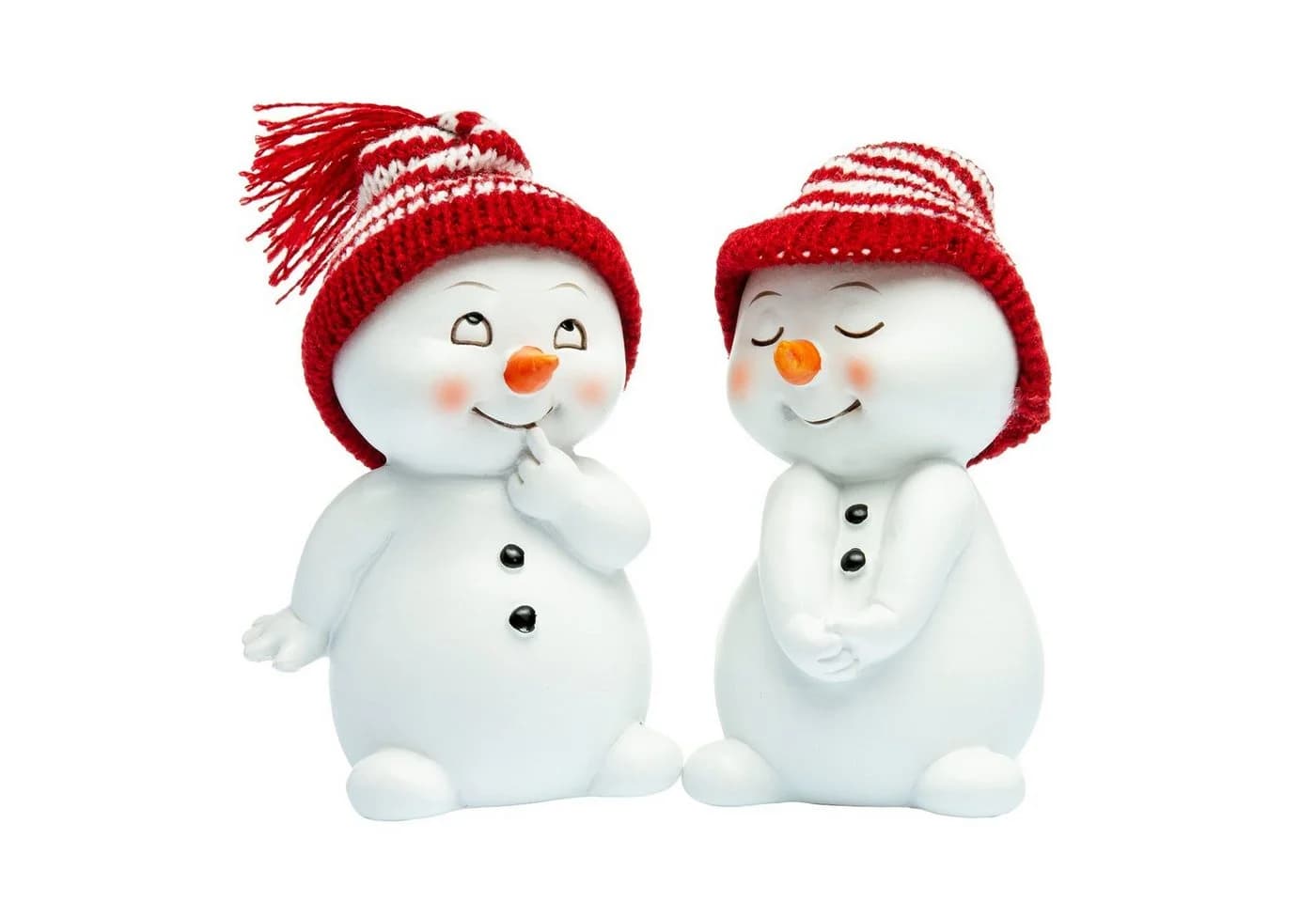 SIKORA Schneemann Figur 2er Set mit Strickmützen - Bild 2