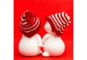 SIKORA Schneemann Figur 2er Set mit Strickmützen Bild 3