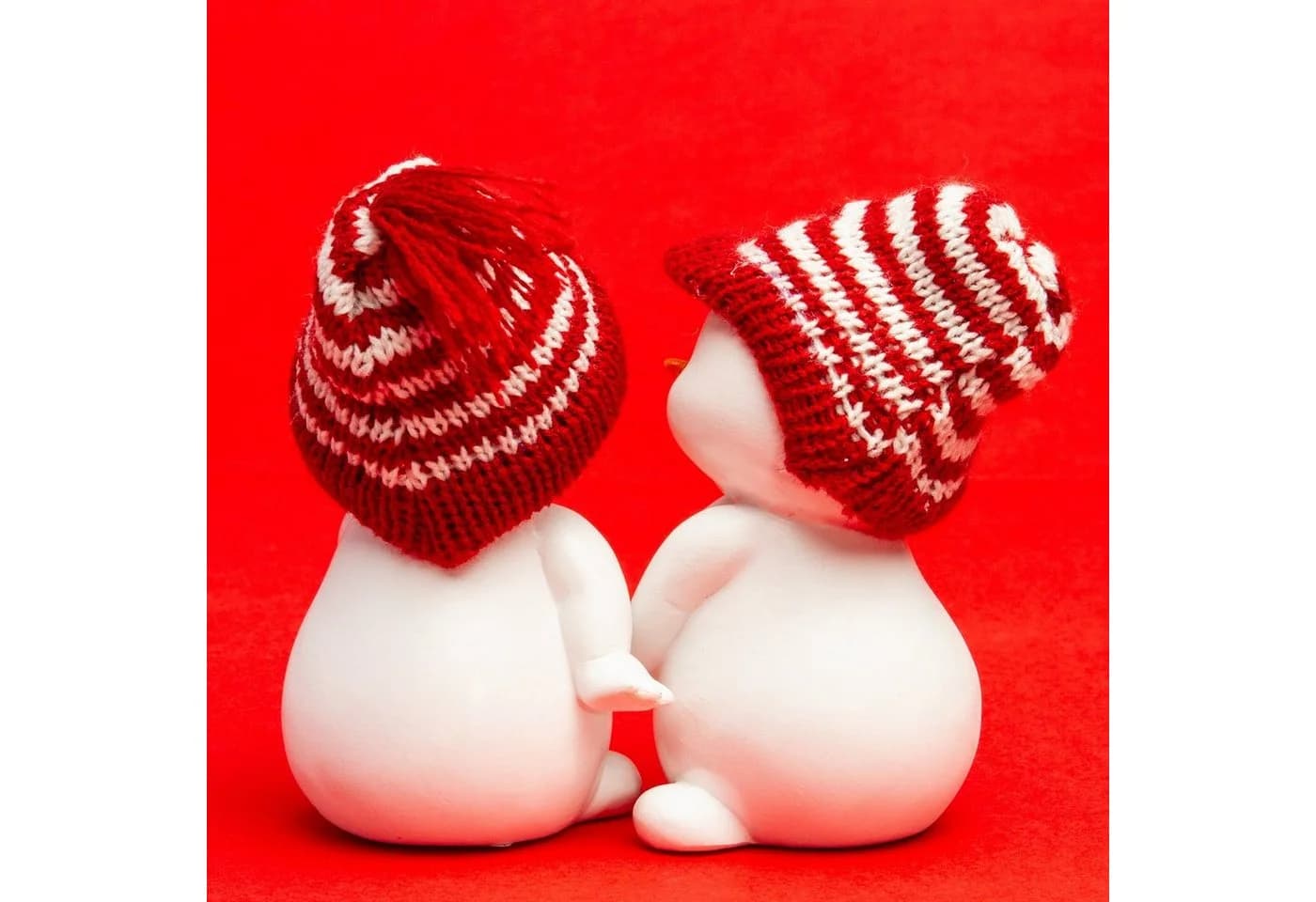 SIKORA Schneemann Figur 2er Set mit Strickmützen - Bild 3