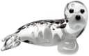 SIKORA Mini Glasfigur Robbe Handgefertigt Transparent Bild 1
