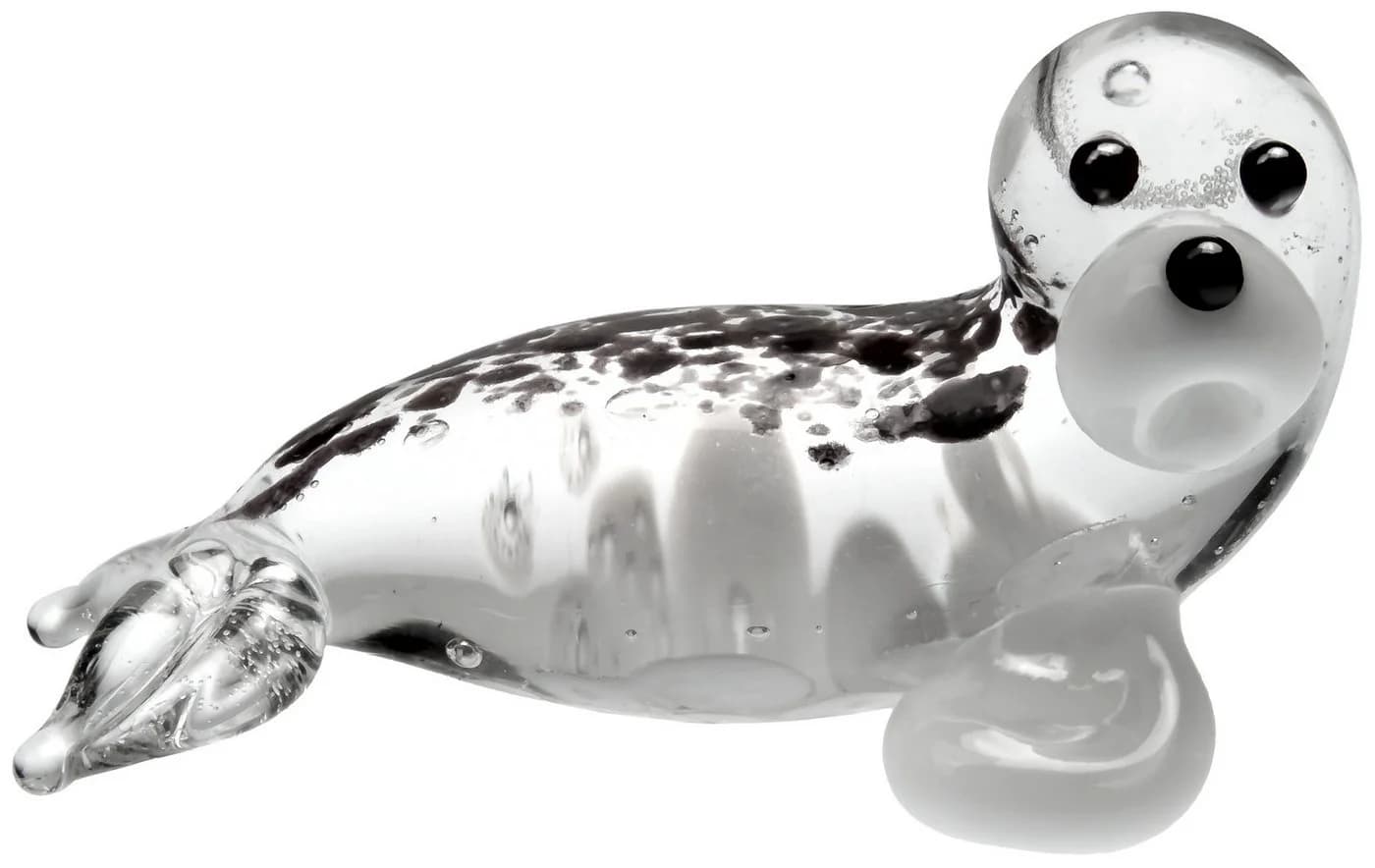 SIKORA Mini Glasfigur Robbe Handgefertigt Transparent