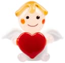 SIKORA Mini Glasfigur Engel mit Herz 1,4 cm Bild 1