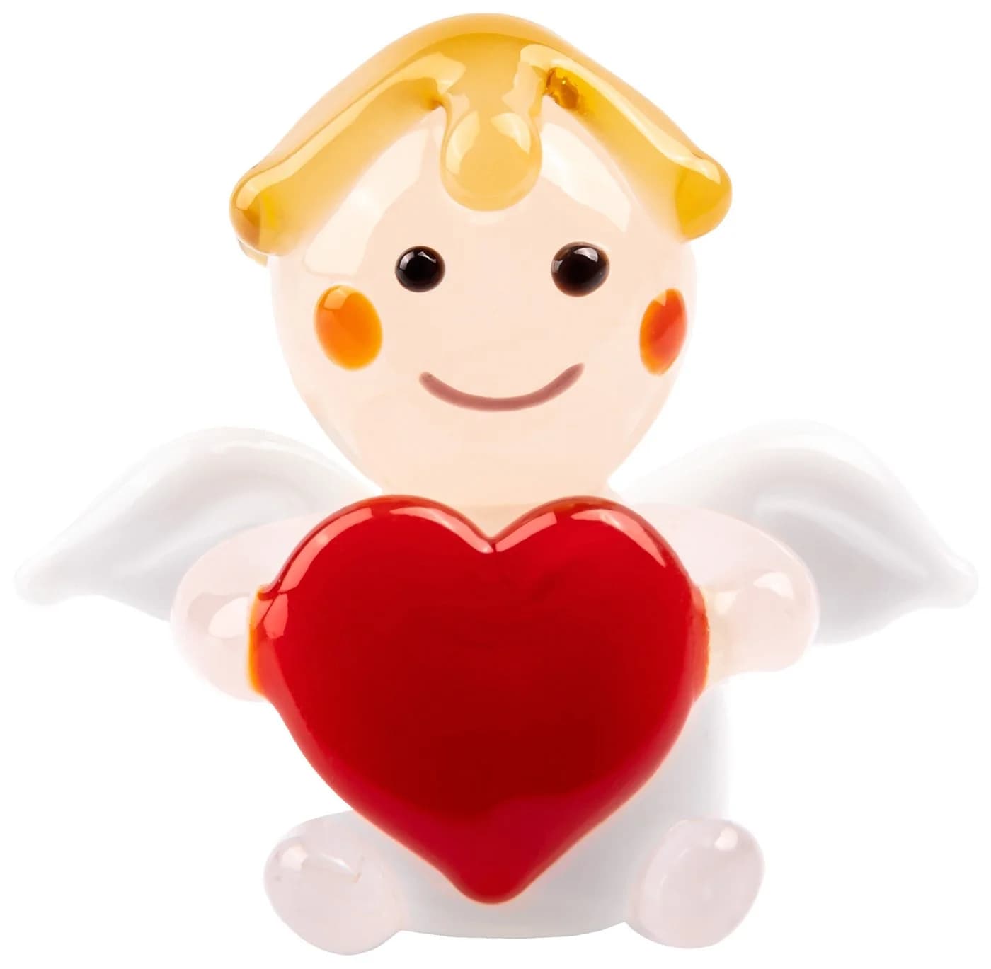 SIKORA Mini Glasfigur Engel mit Herz 1,4 cm