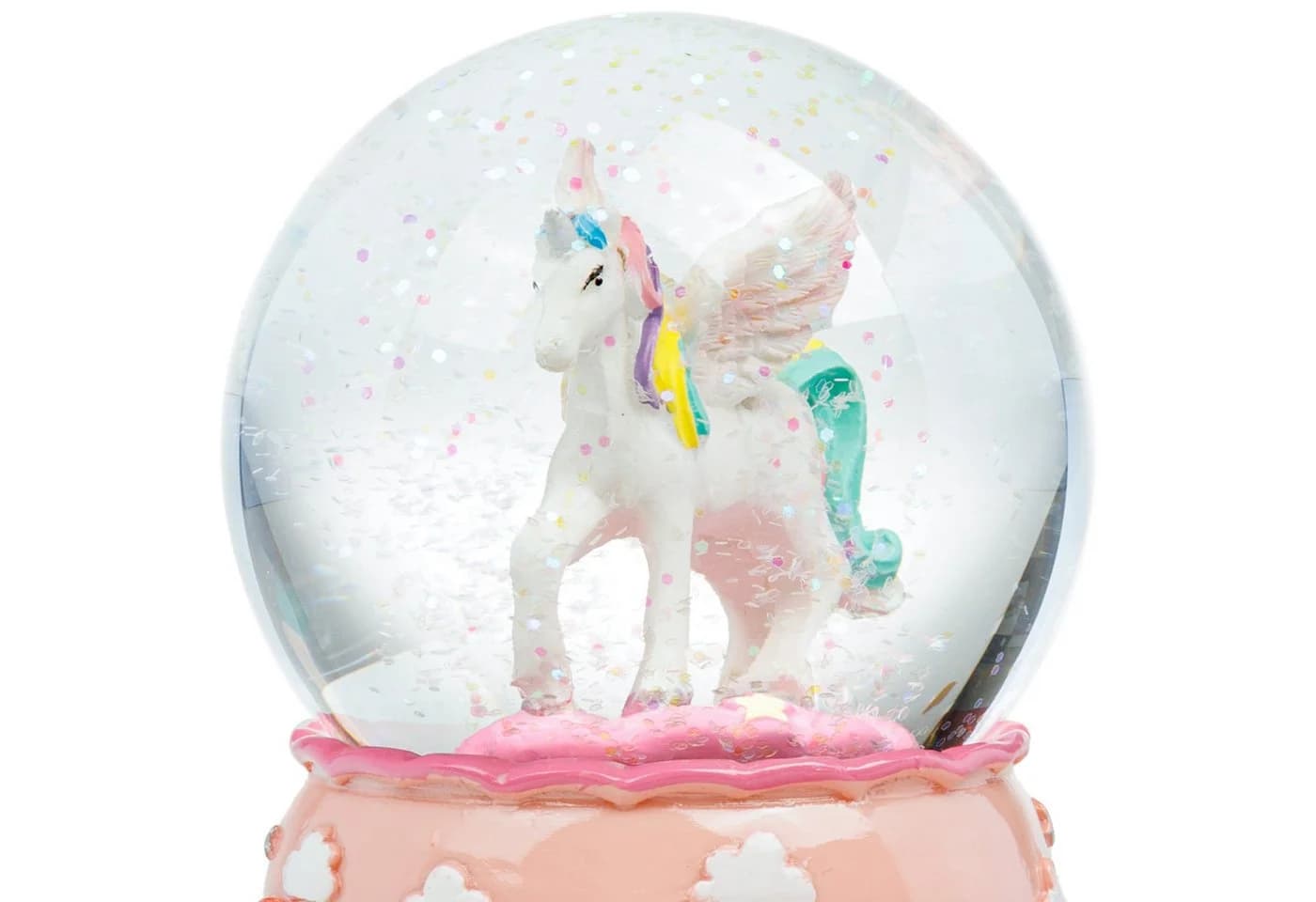 SIKORA Schneekugel SK45 Mittelgroße Glas Schneekugel Einhorn Regenbogenfarben - Bild 5