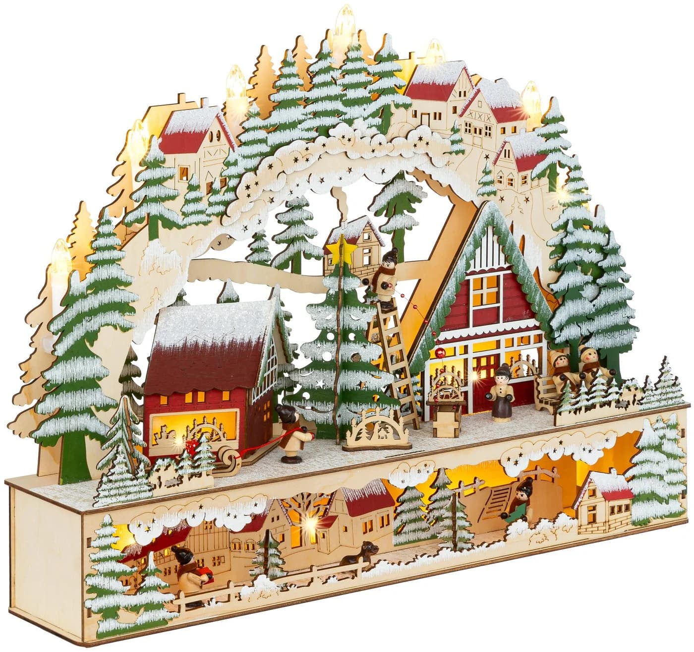 SIKORA Schwibbogen LB98 farbenfrohes Holz Dekoobjekt mit LED Beleuchtung für Weihnachten - Bild 3