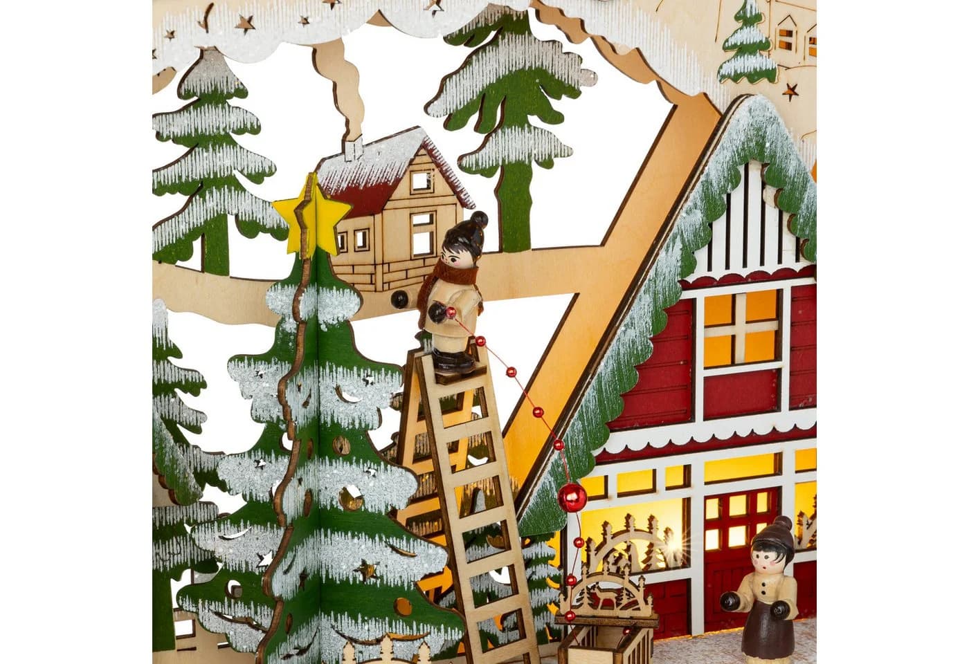 SIKORA Schwibbogen LB98 farbenfrohes Holz Dekoobjekt mit LED Beleuchtung für Weihnachten - Bild 4