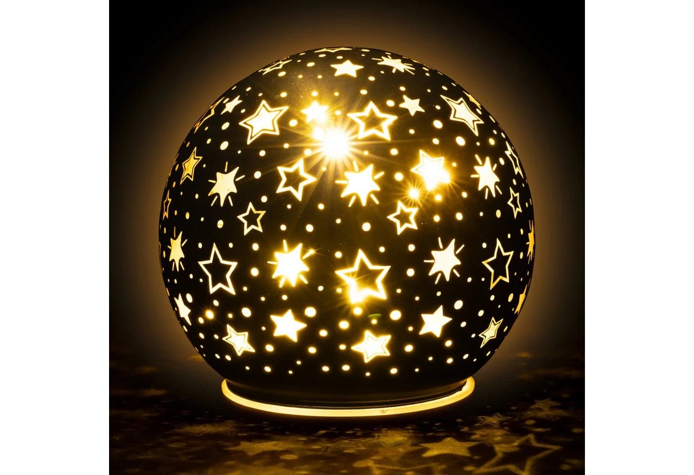 SIKORA Dekoobjekt DK30 LED Glas Nachtlicht Sternen Motiv Timer - Bild 3