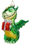 SIKORA Weihnachtsbaumkugel Drache mit Geschenk BS057 Bild 1