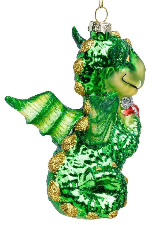 SIKORA Weihnachtsbaumkugel Drache mit Geschenk BS057 - Bild 3