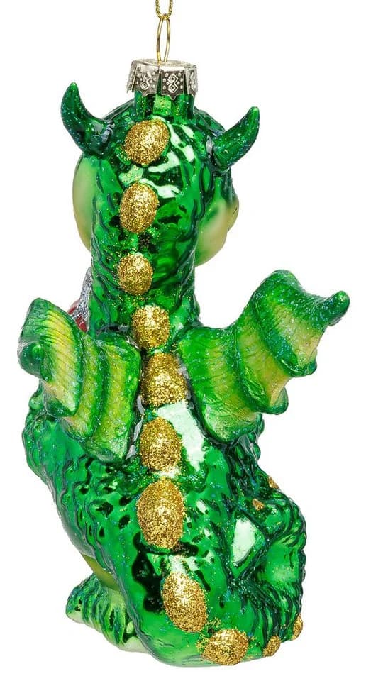 SIKORA Weihnachtsbaumkugel Drache mit Geschenk BS057 - Bild 4