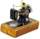 SIKORA Weihnachtsbaumkugel Nähmaschine Glas Anhänger BS044 Bild 1