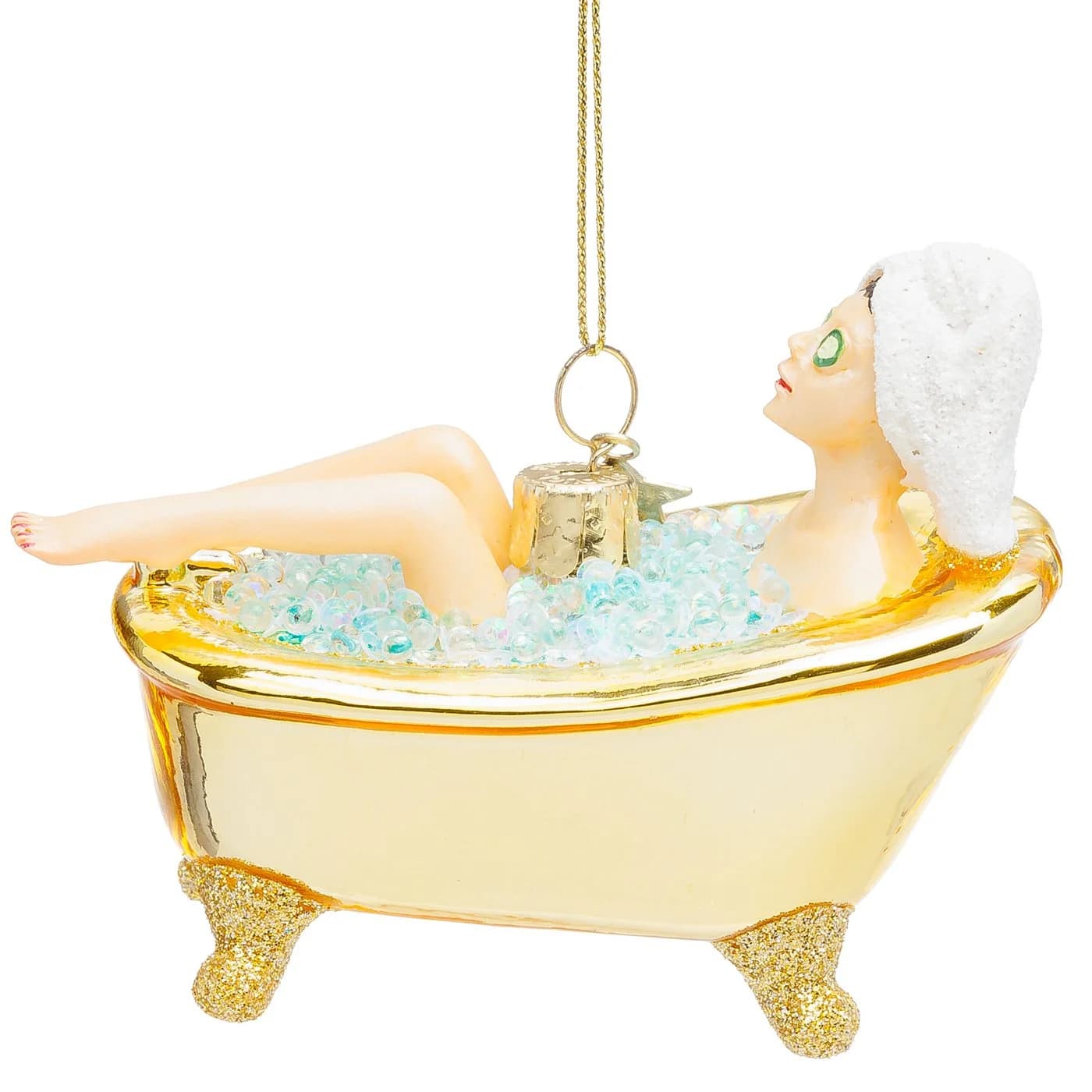 SIKORA Weihnachtsbaumkugel Badewannen Girl Glas Anhänger BS050 - Bild 3