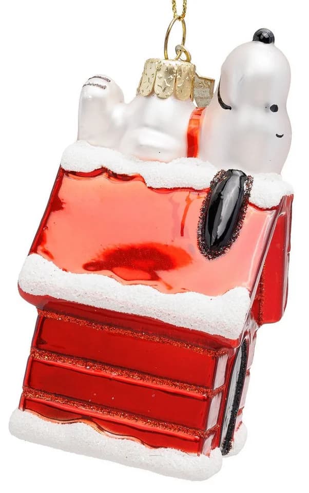 SIKORA Weihnachtsbaumkugel Snoopy Glas Anhänger BS064